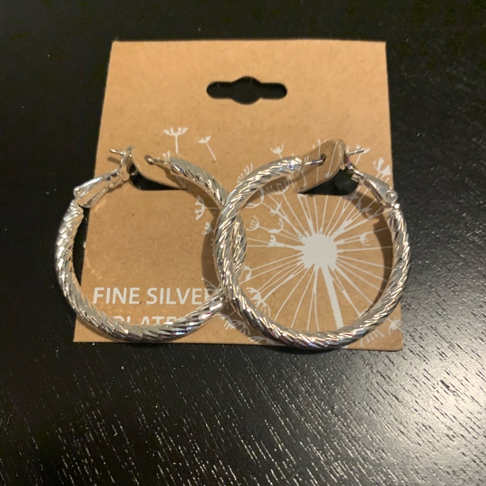 NWOT Silver Hoop Earrings